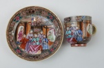 Kopp med fat, porslin, Famille Rose, Qianlong, Kina, 1736-1795.