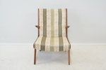 Fåtölj, textil, trä, 1960-tal.