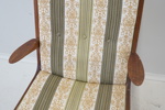 Fåtölj, textil, trä, 1960-tal.