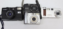 Kameror och objektiv, ett parti, Nikon, Canon, Minolta och Sony.