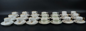 Kaffeserviser, 21 delar, 3 st olika serviser, porslin, 1900-tal.