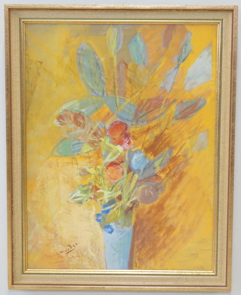 Gustaf Werder, blomsterstilleben, gouache, signerad.