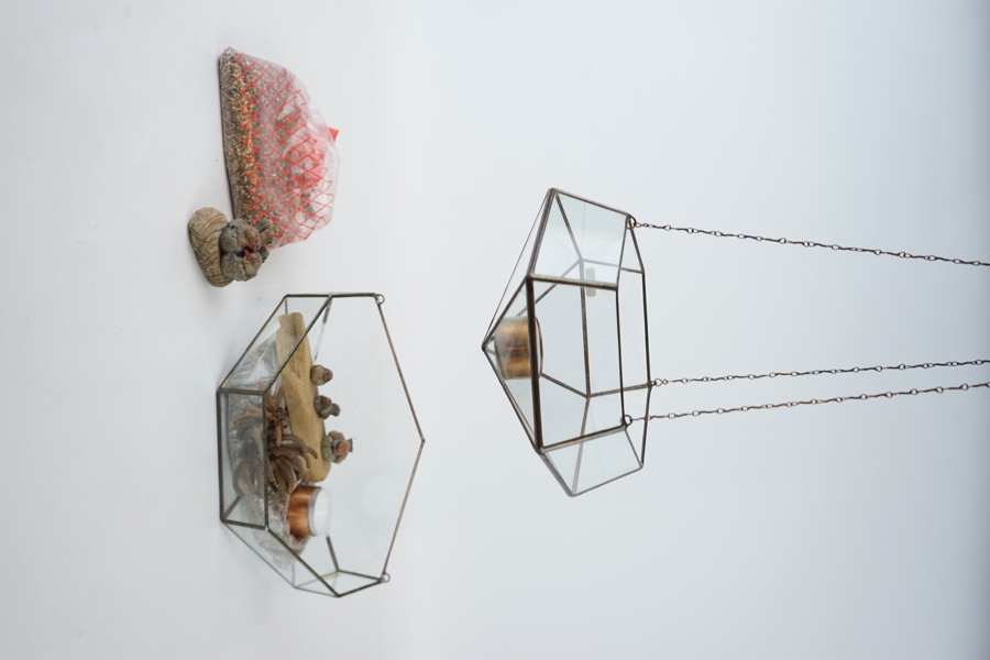 Ljuslyktor, 2 st, metall/glas, Smith`s konsthandverk.