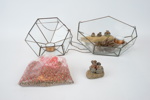 Ljuslyktor, 2 st, metall/glas, Smith`s konsthandverk.