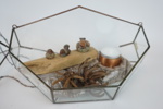Ljuslyktor, 2 st, metall/glas, Smith`s konsthandverk.