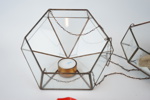 Ljuslyktor, 2 st, metall/glas, Smith`s konsthandverk.