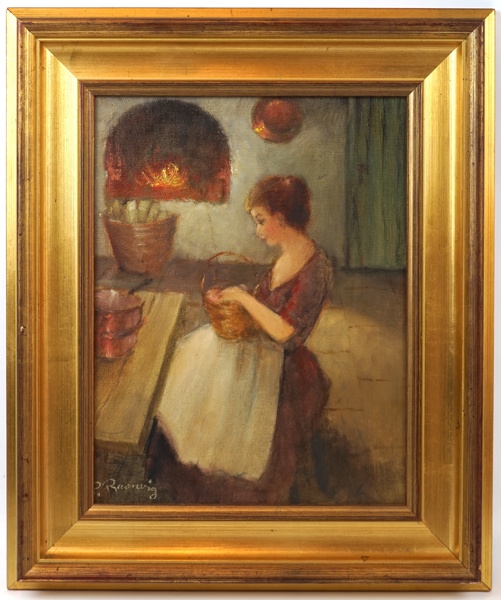 Paul Ravnvig, ''Lotta'', olja på duk, signerad.