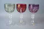 Vinglas, 10 st, 3 olika modeller, böhmisk kristallglas, 1900-tal. 