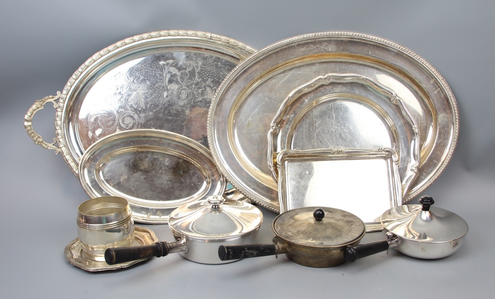 Brickor m.m, 10 delar, bl.a nysilver.