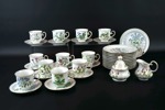Kaffeservis, 25 delar, porslin, Carl von Linné, Fyrklövern.
