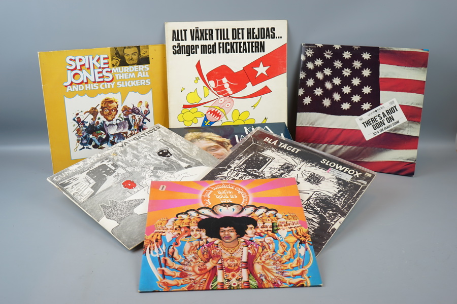 Vinylskivor, ett parti, bl.a Blå Tåget.