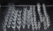 Glasservisdelar, 91 st, 2 olika serviser, bl.a Trelleborgs glasbruk, 1900-tal.