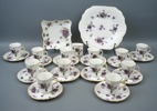 Kaffeservis, 12 delar, benporslin, ''Victorian Violets'', Hammersley, England.