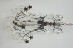 Takkrona, glas/metall, 3 ljuspunkter, barockstil, 1900-tal.