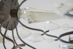 Takkrona, glas/metall, 3 ljuspunkter, barockstil, 1900-tal.