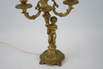 Bordslampa, 4 ljuspunkter, mässing, 1900-tal.