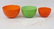 Sven Palmqvist, skålar, 3 st, glas, "Colora", Orrefors.