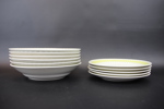 Helmer Ringström, servisdelar, 14 st, flintgods, "Palace", Gefle, 1950-tal.