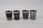 Åsa Lindström, snapsglas, 4 st, porslin, Rörstrand, 2000-tal.