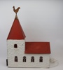 Julkyrka med belysning.