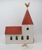Julkyrka med belysning.