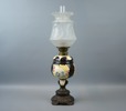 Fotogenlampa, mässing/flintgods.