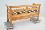 Soffa med förvaring, furu/textil, 1900-tal.