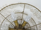 Taklampa, mässing/glas.