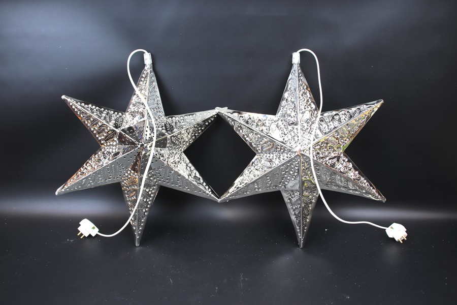 Adventsstjärnor, ett par, aluminium, by Rydéns.