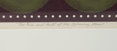 Sture Johannesson, '' The Rise and Fall of the Spinning Wheel'', litografi nr 268/300, signerad, daterad 1977.