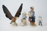 Figuriner, 4 st, porslin, bl.a NAO Lladro.