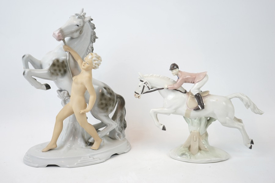 Figuriner, 2 st, porslin, bl.a GDR.