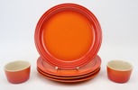 Tallrikar och skålar, 6 delar, stengods, Le Creuset.