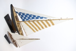Modellbåtar, 2 st, trä, bl. a "Stars and Stripes".