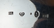 Ljusstakar och gräddkanna, 3 delar, silver.