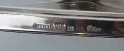 Ljusstakar och gräddkanna, 3 delar, silver.