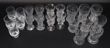 Servisglas, 21 st, 4 olika sorter, bl.a Pukeberg och Boda, 1900-tal.