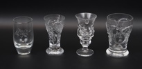 Servisglas, 21 st, 4 olika sorter, bl.a Pukeberg och Boda, 1900-tal.