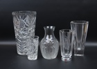 Vaser, 5 st, glas, mest Orrefors, 1900-tal.