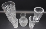 Vaser, 5 st, glas, mest Orrefors, 1900-tal.