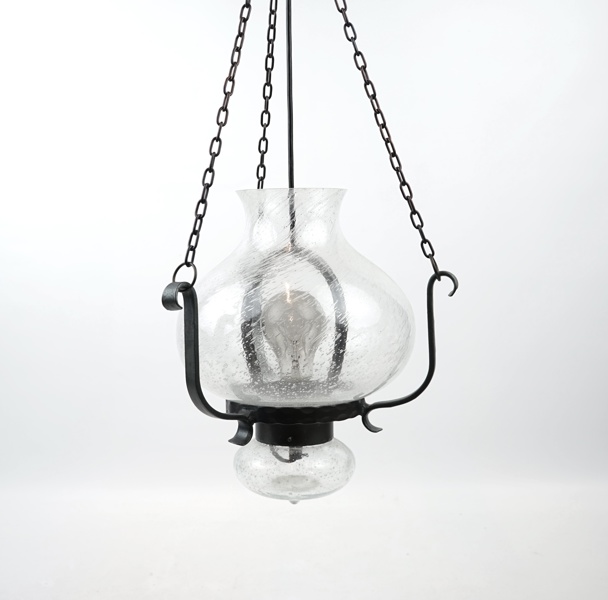Taklampa, glas/smide, Kosta Boda Smide.