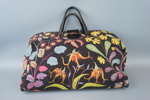 Josef Frank, väska, textil/skinn, lås i trä, "Under ekvatorn", Firma Svensk Tenn.