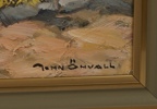 John Öhvall, olja på pannå, 2 st, signerade.