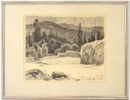 Oscar Antonsson, tusch, signerad.