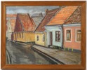 Rune Welin, "Teatergränd Ystad", pastell, signerad, daterad 1946.