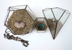 Ljuslyktor, 3 st, metall/glas, Smith's Konsthantverk.