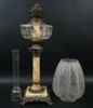 Fotogenlampa, glas/metall/marmor, 1900-talets början.