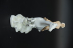 Figurin, porslin, kvinna på häst, Schaubach Kunst, Tyskland.