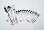 Silver, ett parti, bl.a kaffeskedar, 12 st, modell ''Haga''.