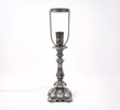 Ljusstake, silver, omgjord till bordslampa, barockstil, C.G. Hallberg, 1933.
